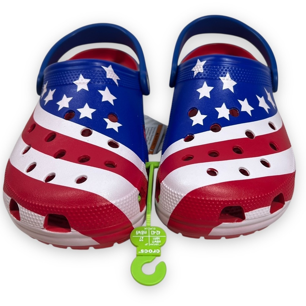 Crocs American Flag Clogs Mens 9 Womens 11 Red White‎ Blue Team USA Patriotic